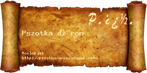 Pszotka Áron névjegykártya