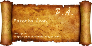 Pszotka Áron névjegykártya